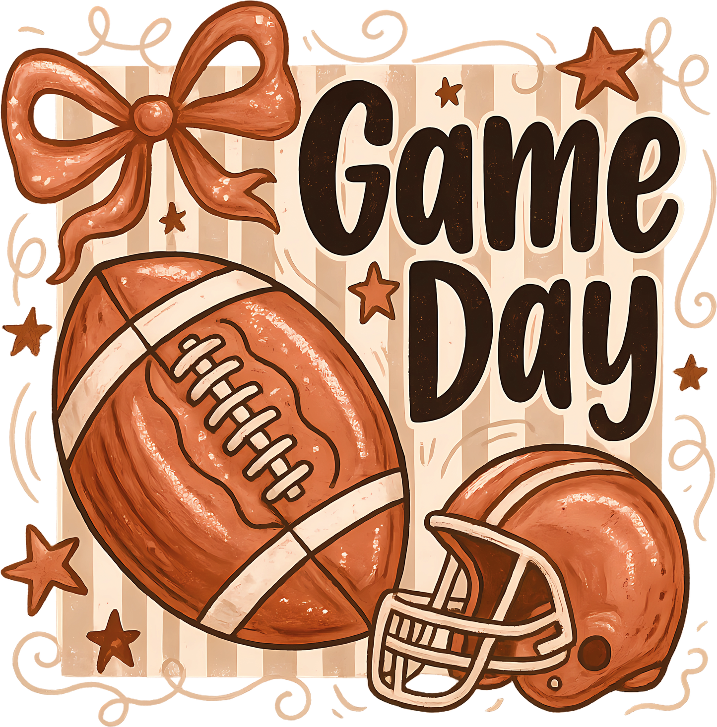 Game Day Football DTF Transfer - Direct to Film Transfer - THIS IS NOT A T-Shirt or Digital Product