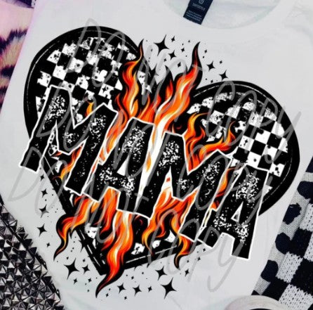 MAMA CHECKERED FLAME HEART