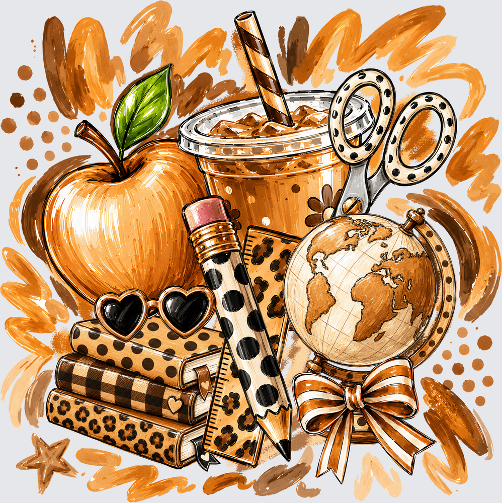 Teacher Apple Leopard DTF Transfer - Direct to Film Transfer - THIS IS NOT A T-Shirt or Digital Product