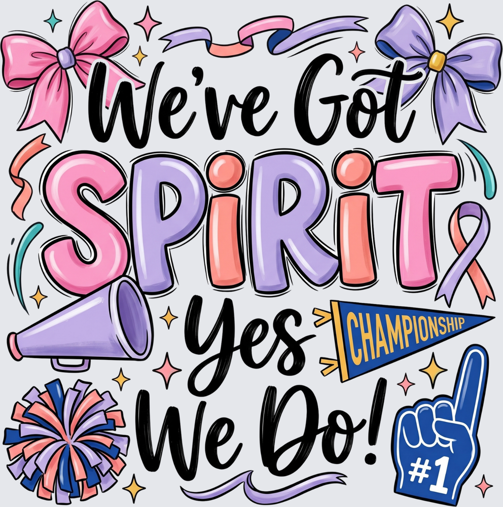Cheer we've got spirit DTF Transfer - Direct to Film Transfer - THIS IS NOT A T-Shirt or Digital Product