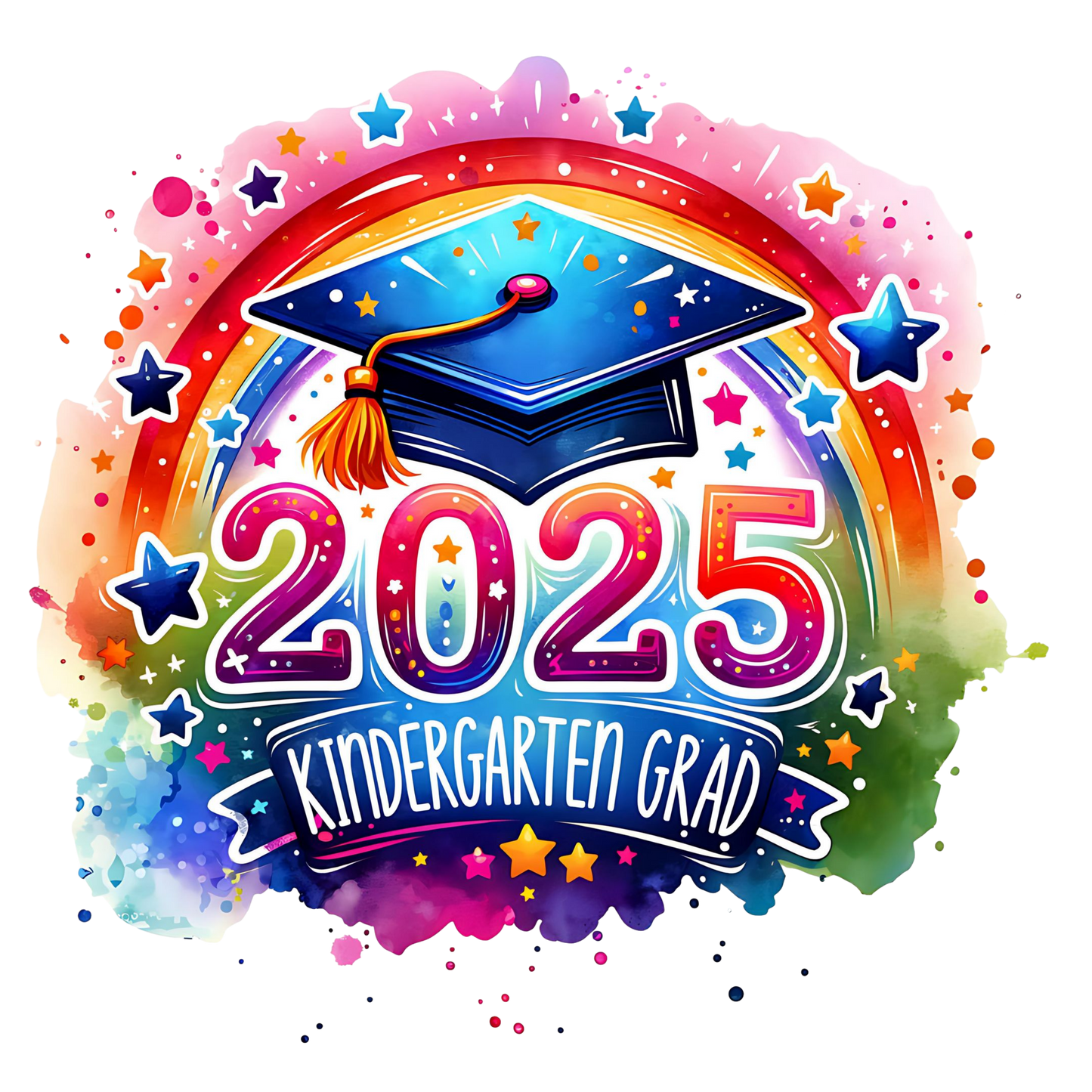 KIDS KINDEGARTEN GRAD 2025 RAINBOW