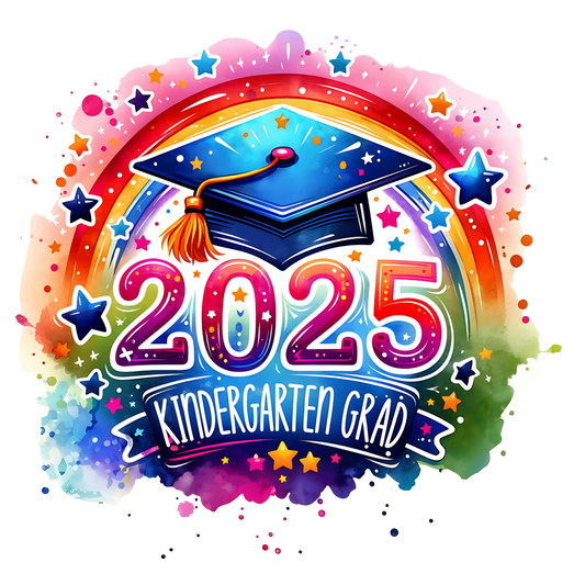 KIDS KINDEGARTEN GRAD 2025 RAINBOW