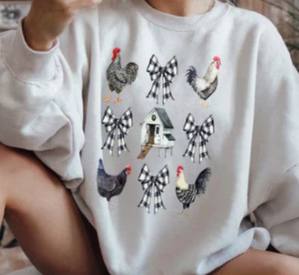FARM CHICKEN AND BOWS COLLAGE
