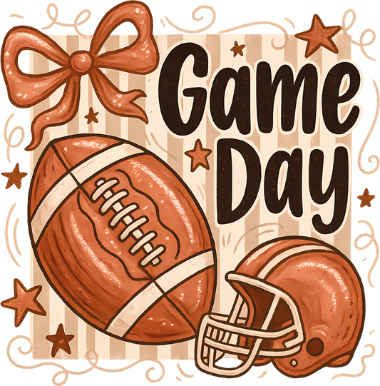 Game Day Football DTF Transfer - Direct to Film Transfer - THIS IS NOT A T-Shirt or Digital Product