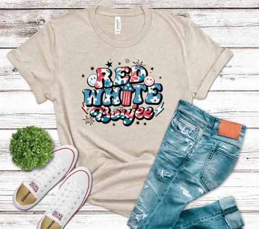 PATRIOTIC RED WHITE BOUJEE