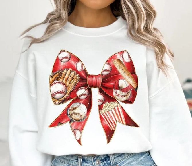 SPORTS BASEBALL RED BOW