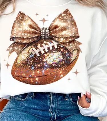 FOOTBALL BOW GLITTER