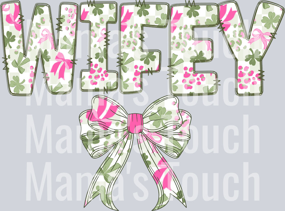 wifey clover bow