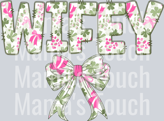 wifey clover bow