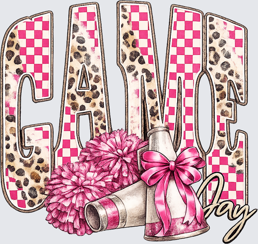 Cheer Game Day Pink DTF Transfer - Direct to Film Transfer - THIS IS NOT A T-Shirt or Digital Product