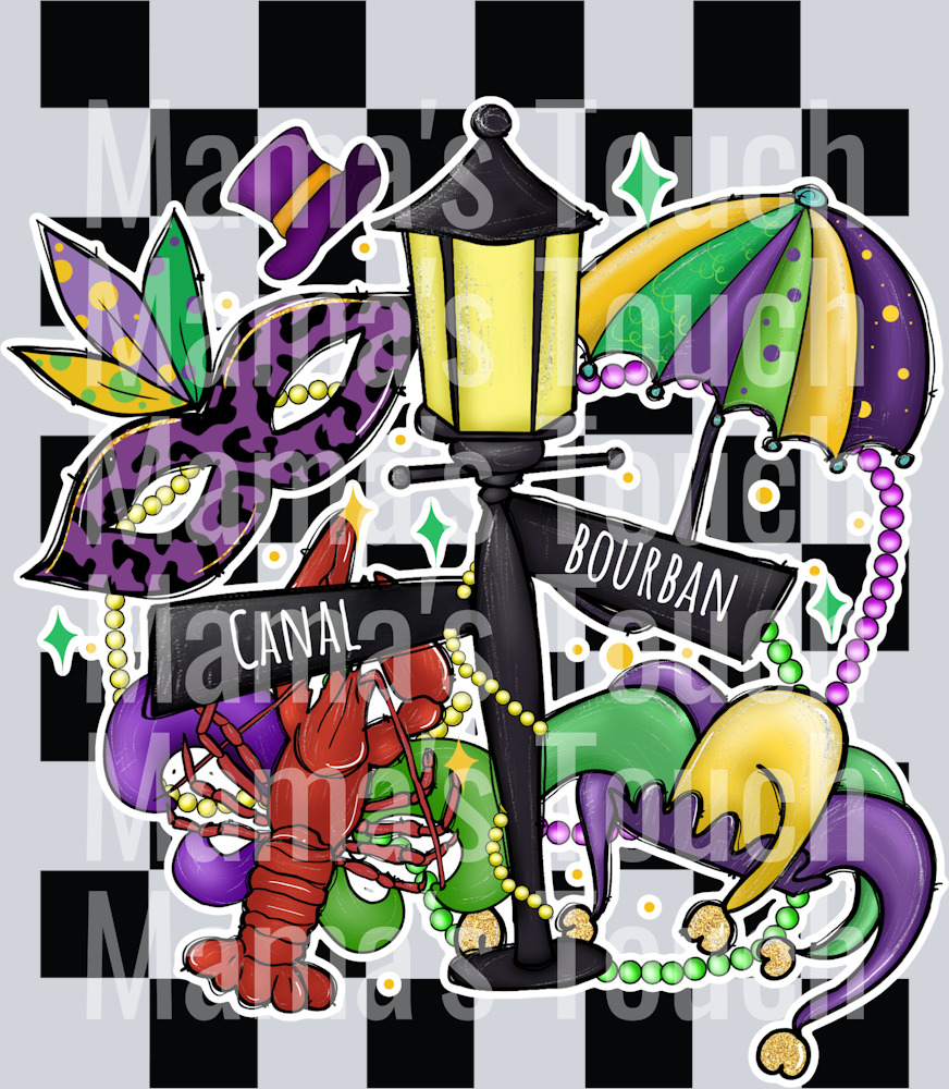 mardi gras checkered