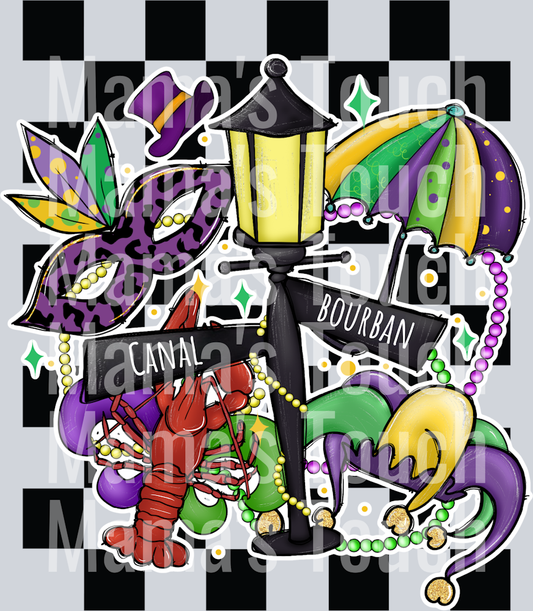 mardi gras checkered