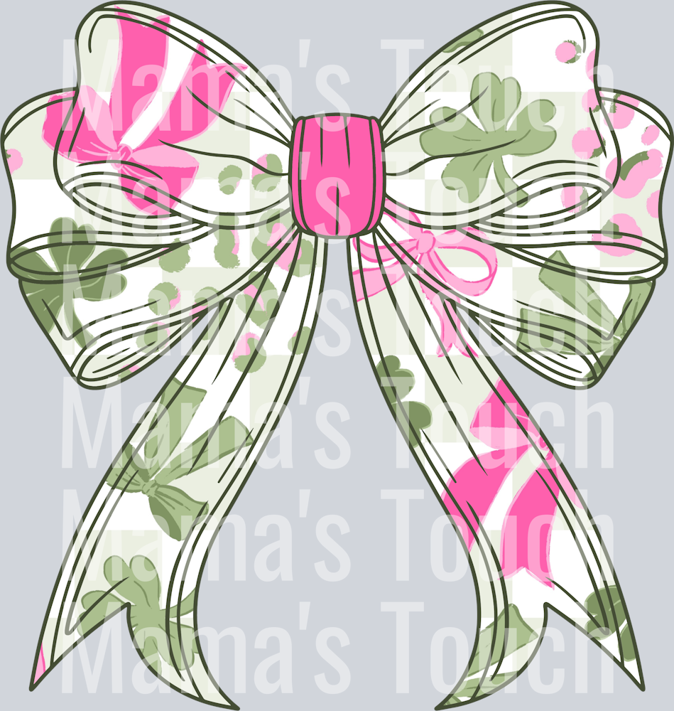 CLOVER BOW PINK CENTER