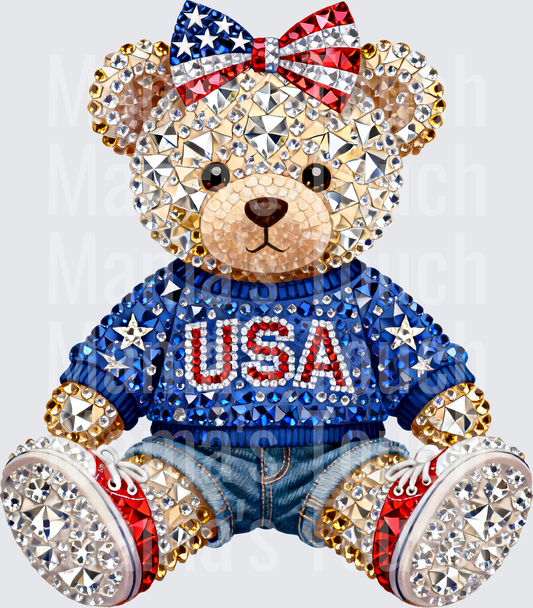 Patriotic Rhinestone Teddy