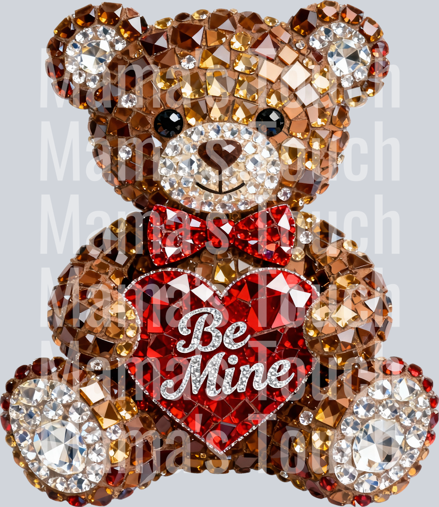 Valentine rhinestone bear be mine - Copy