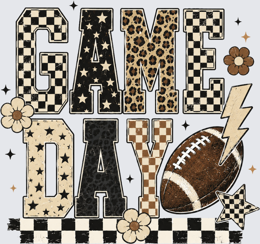 Preppy Football Game Day - Football Design - Game Day - DTF Transfer - Direct to Film Transfer - THIS IS NOT A T-Shirt or Digital Product