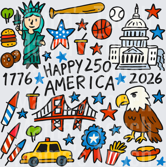 Patriotic 250 Doodle