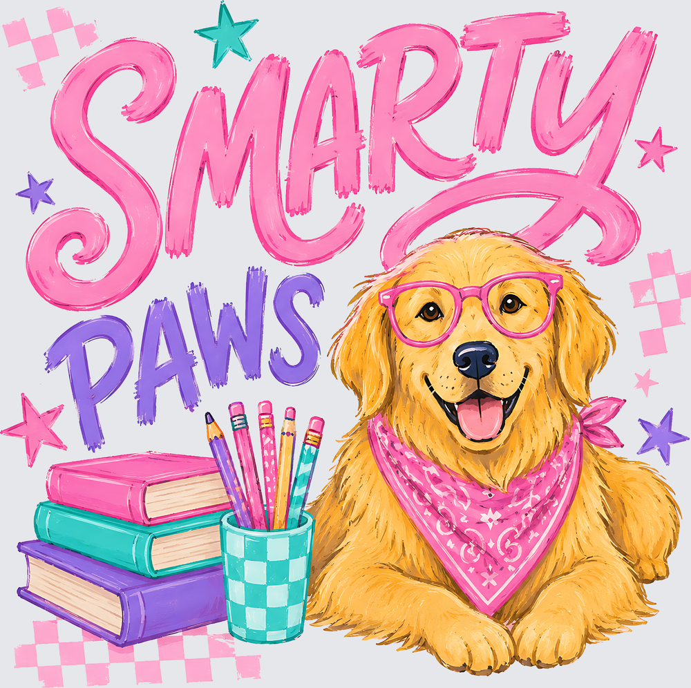 School Smarty Paws DTF Transfer - Direct to Film Transfer - THIS IS NOT A T-Shirt or Digital Product