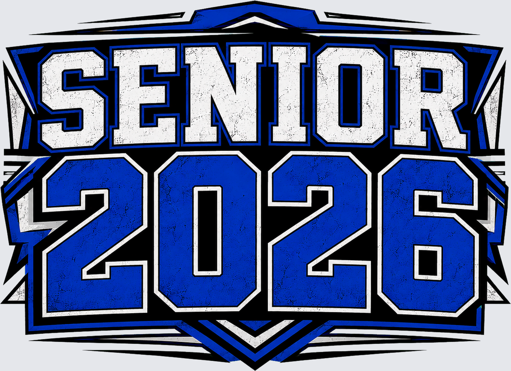 Senior 2026 -  Senior 2026 Royal Blue Stripes Design - Senior Design - DTF Transfer - Direct to Film Transfer - THIS IS NOT A T-Shirt or Digital Product