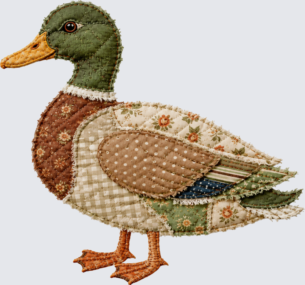 Stitched Mallard Duck - Duck Designs - DTF Transfer - Direct to Film Transfer - THIS IS NOT A T-Shirt or Digital Product