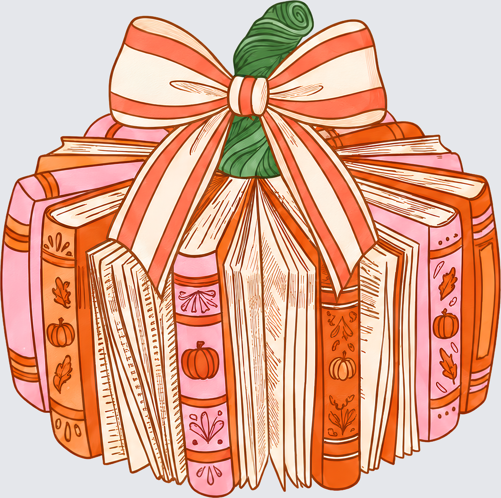 Fall Book Pumpkin - Fall Design - Fall Pumpkin - DTF Transfer - Direct to Film Transfer - THIS IS NOT A T-Shirt or Digital Product