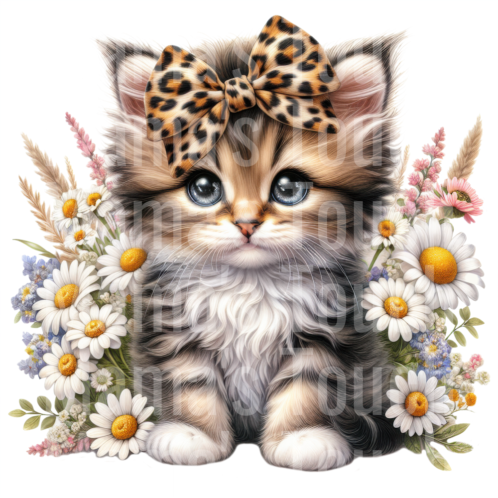 kitten-leopard-bow-daisy-png