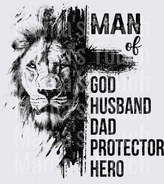 Man of God Husband Dad Protector Hero Lion Portrait