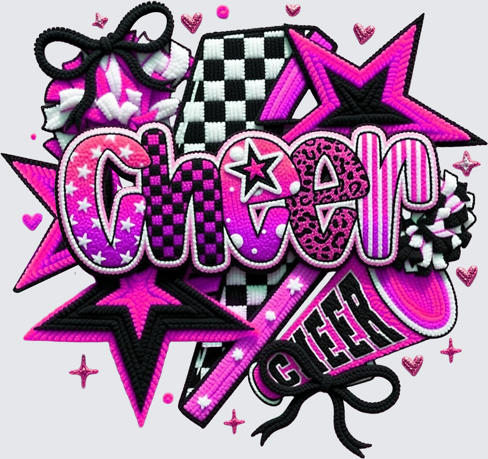 Cheer Pink Bolt DTF Transfer - Direct to Film Transfer - THIS IS NOT A T-Shirt or Digital Product
