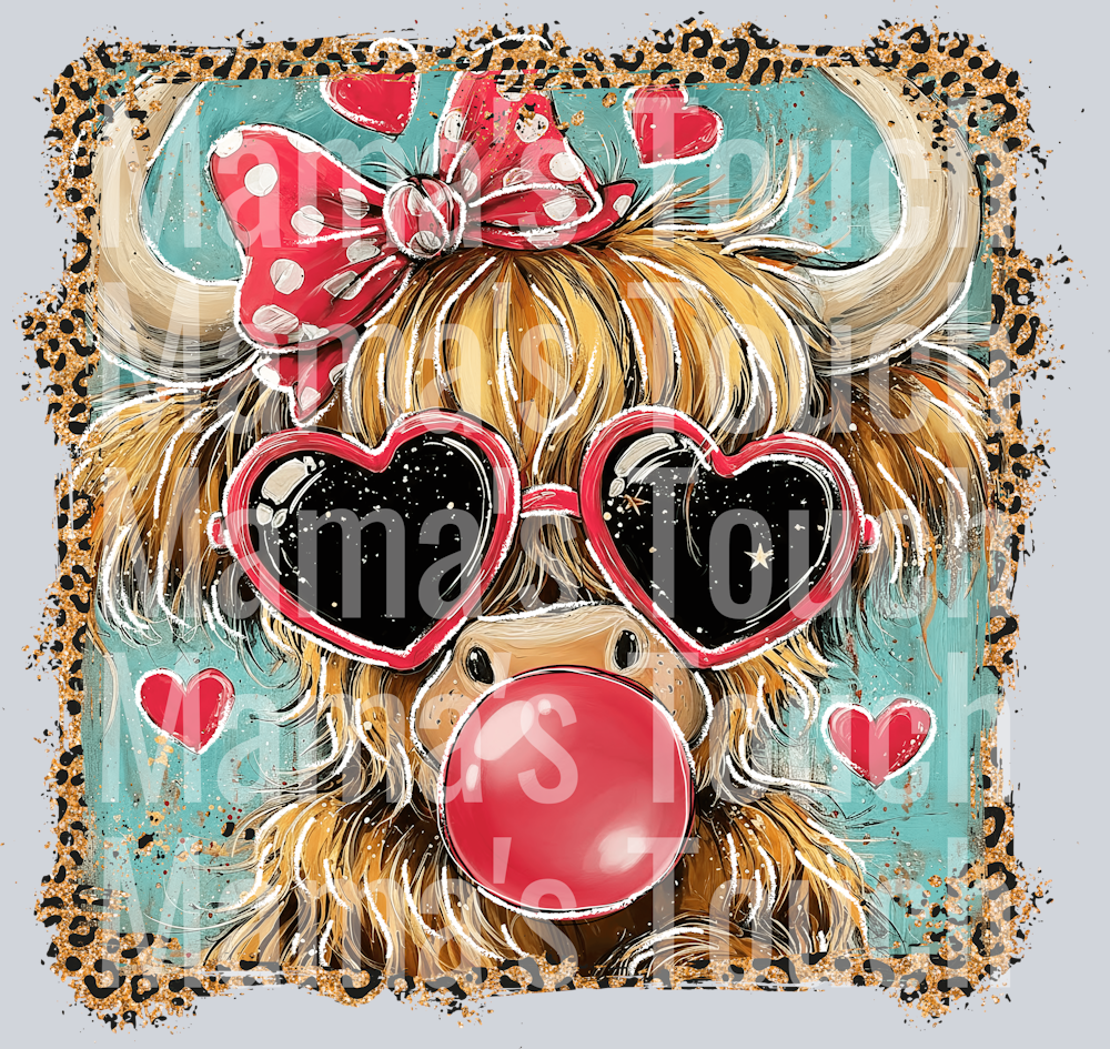 Valentine Cow Bubblegum Stamp - Copy