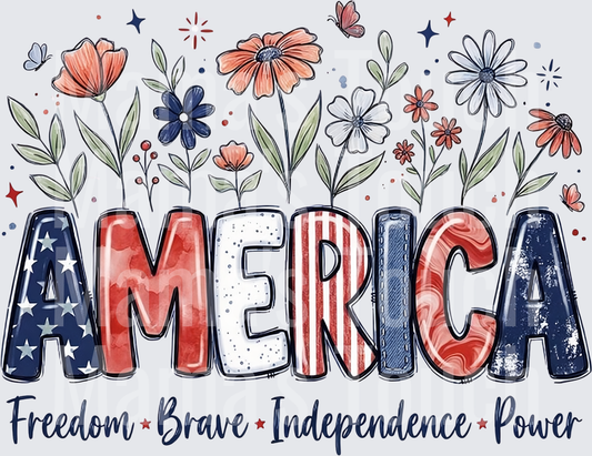 Patriotic America Flowers