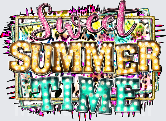 Sweet Summer Time Colorful Dripping Typography Design