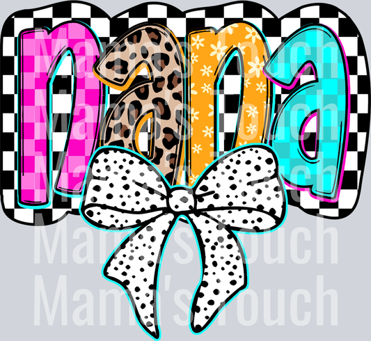 Nana Colorful Checkered Dalmatian Dots